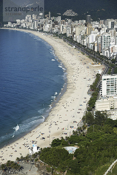 Brasilien  Rio de Janeiro  Luftaufnahme von Ipanema Beach