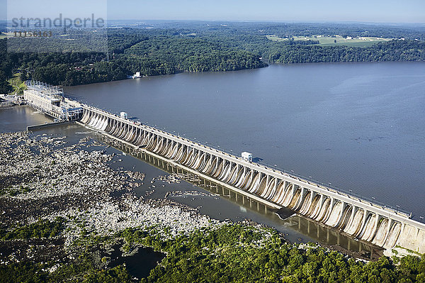 USA  Maryland  Luftaufnahme des Conowingo-Staudamms am Susquehanna River