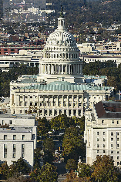 USA  Washington  D.C.  Luftaufnahme des Kapitols der USA