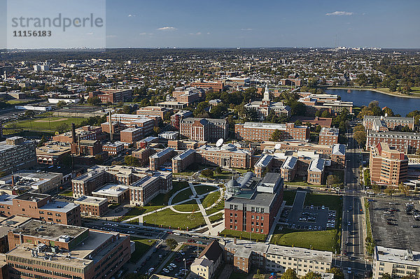 USA  Washington  D.C.  Luftaufnahme des Campus der Howard University