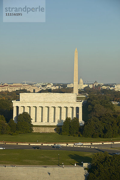 USA  Washington  D.C.  Luftaufnahme Washington Monument und Lincoln Memorial