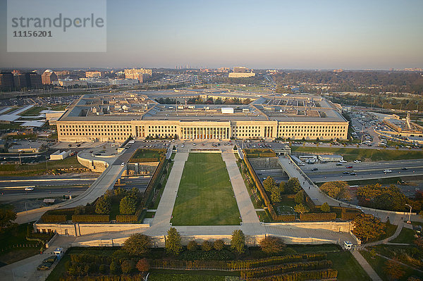 USA  Virginia  Arlington  Luftaufnahme des östlichen Eingangs des Pentagon