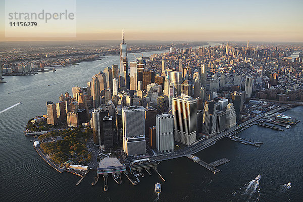USA  New York  Luftaufnahme von New York City und Manhattan Island
