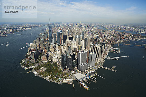 USA  New York  Luftaufnahme von New York City und Manhattan Island