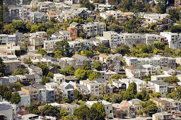 USA  Kalifornien  San Francisco  Blick von Twin Peaks auf die Wohngegend Corona Heights