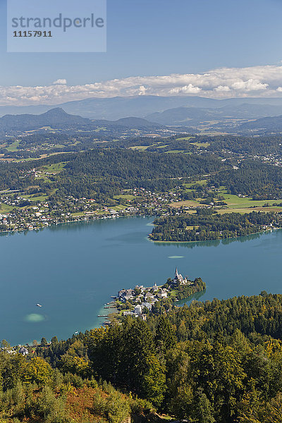 Österreich  Kärnten  Blick auf Maria Wörth am Wörthersee