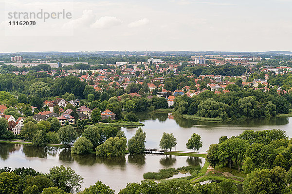 Deutschland  Stralsund  Blick auf Triebseer Vorstadt  Knieperteich und Moorteich