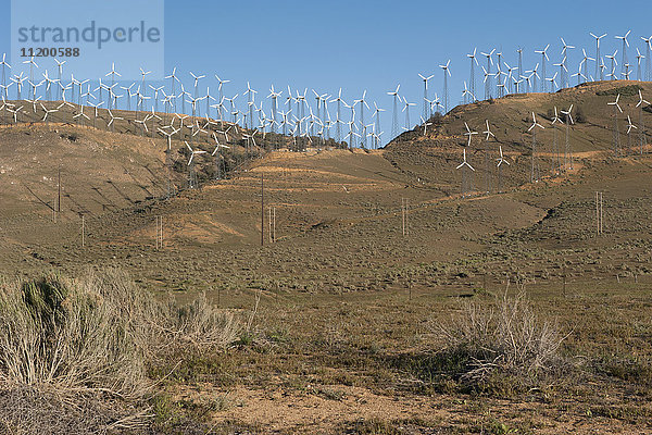 Windpark in einer trockenen Region Kaliforniens  USA