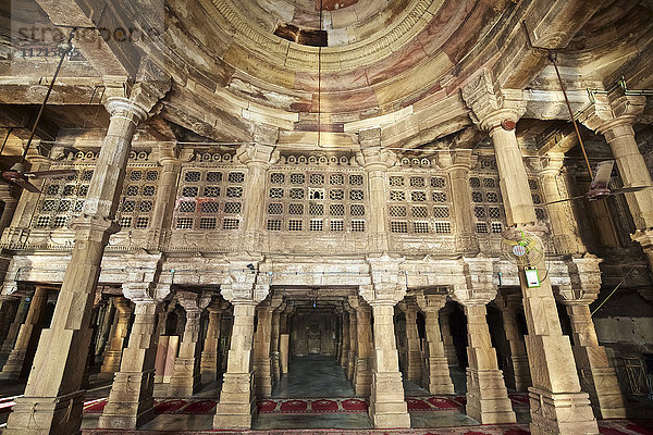 Gewölbter  säulenbestückter Innenraum der Jumma Masjid Moschee aus dem 15.