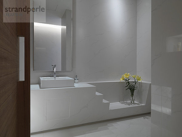 Badezimmer aus weißem Marmor
