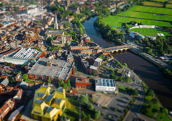 Luftaufnahme River Severn  Worcester  England  UK
