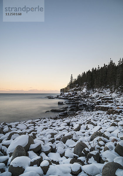 Otter Cliffs im Acadia National Park im Winter