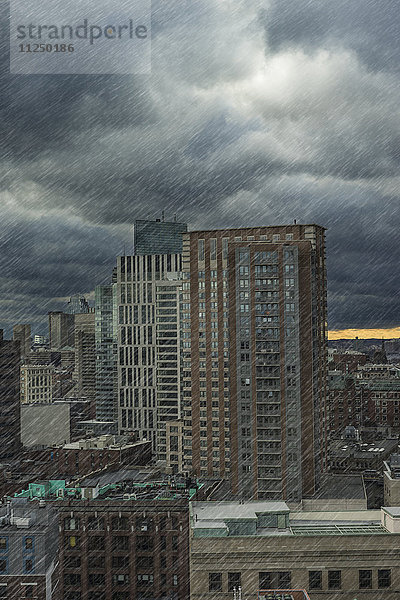 Das Stadtzentrum an einem regnerischen Tag