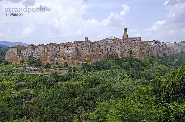 Italien  Toskana  Pitigliano  Landschaft mit Altstadt