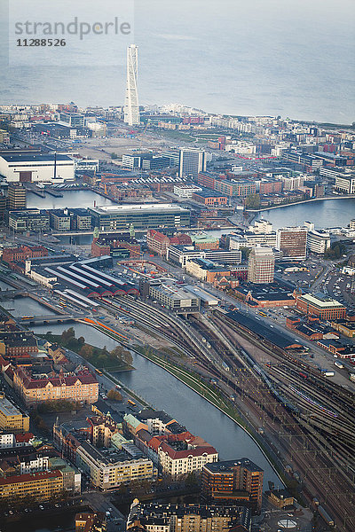 Luftaufnahme des Stadtbilds von Malmö  Schweden