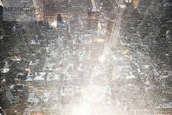 USA  New York  New York City im Schnee vom Empire State Building aus gesehen