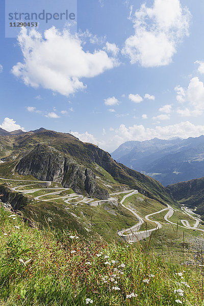 Schweiz  Tessin  St. Gotthard  Tremola Pass in den Schweizer Alpen