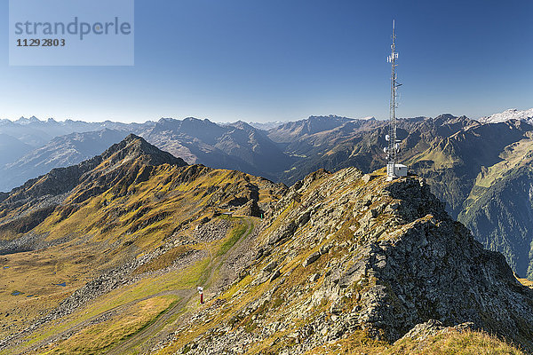 Österreich  Vorarlberg  Montafon  Kreuzjoch  Zamangspitze und Silvretta