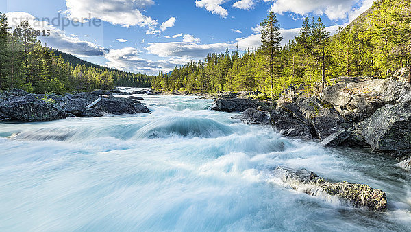 Norwegen  Oppland  Framruste  Pollfoss Wasserfall