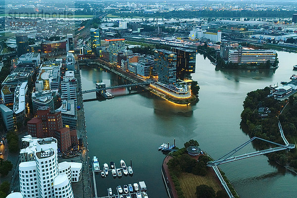Deutschland  Düsseldorf  Luftbild des Medienhafens