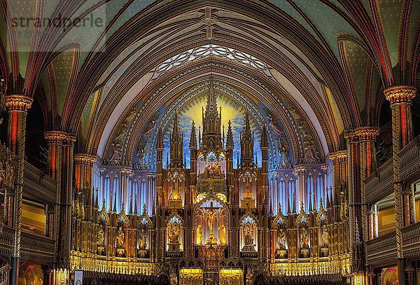 Innenansicht der Basilika Notre-Dame de Montréal  neugotische Architektur  erbaut zwischen 1824 und 1829  Montréal  Québec  Kanada  Nordamerika