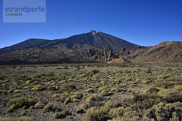 Hochebene Llano de Ucanca  Roques de Garcia  Pico Viejo  Pico del Teide  Nationalpark Teide  Teneriffa  Kanarische Inseln  Spanien  Europa