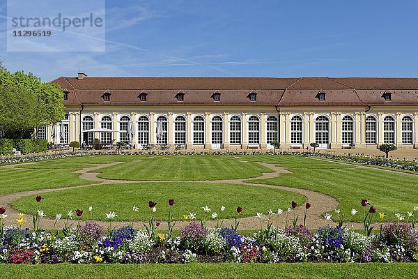 Orangerie und Hofgarten  Residenz  Ansbach  Bayern  Deutschland  Europa