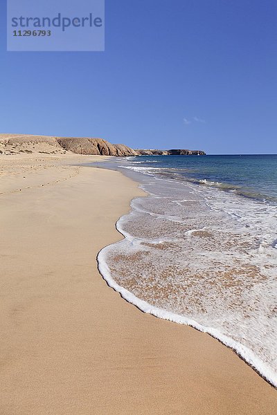 Sandstrand  Papagayo-Strand  Playa Papagayo  bei Playa Blanca  Lanzarote  Kanarische Inseln  Spanien  Europa