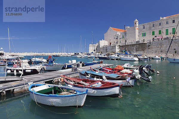 Hafen mit Altstadt und Kathedrale  Giovinazzo  Provinz Bari  Apulien  Italien  Europa