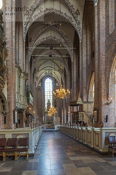Kirchenschiff  Innenaufnahme  Marienkirche im Karmeliterkloster  15.Jh.  Helsingör  Region Hovedstaden  Dänemark  Europa