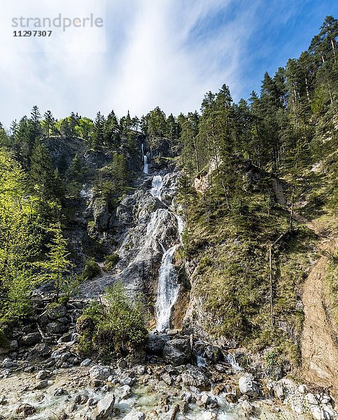 Sulzer Wasserfall  Sulzbach  Ende der Almbachklamm  Berchtesgaden  Oberbayern  Bayern  Deutschland  Europa