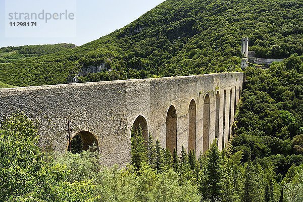 Ponte delle Torri  Brücke der Türme  Spoleto  Umbrien  Italien  Europa