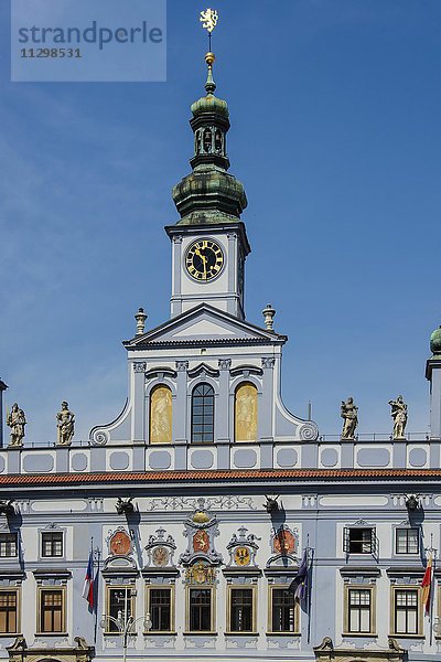 Rathaus am Hauptplatz  Budweis  Tschechische Republik