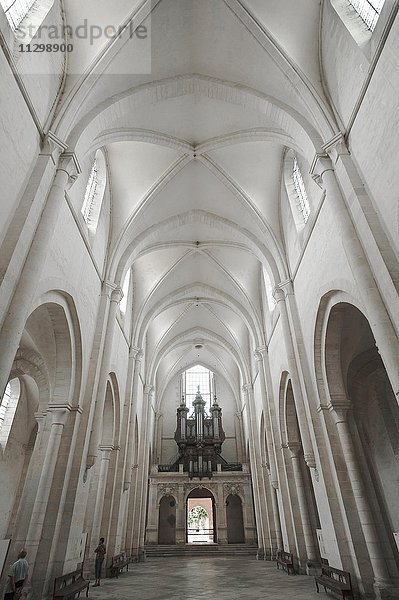 Innenraum vom ehemaligen Zisterzienser Kloster Pontigny  Pontigny  Bourgogne  Frankreich  Europa