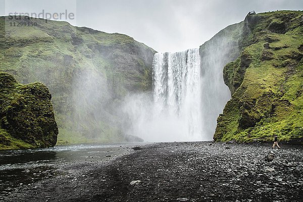 Wasserfall Skogafoss  Südisland  Island  Europa
