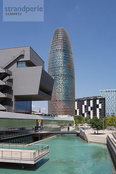 Spanien  Katalonien  Barcelona City  Glorias Square  Agbar Tower.