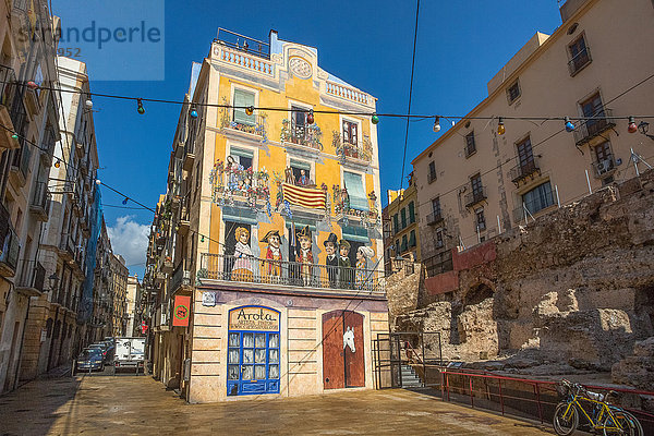 Spanien  Katalonien  Tarragona Stadt  Altstadt  Wandmalerei  Malerei