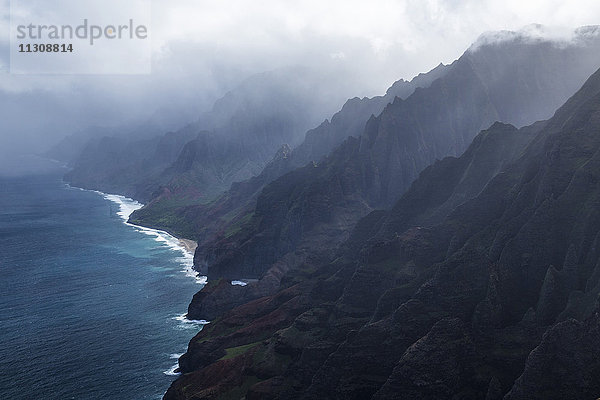 Kauai  Well Pali Coast  Well Pali  Küste  Kauai  USA  Hawaii  Amerika  Küste  Luftaufnahme