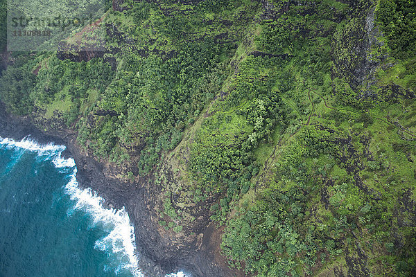 Kauai  Well Pali Coast  Well Pali  Küste  Kauai  USA  Hawaii  Amerika  Luftaufnahme