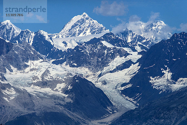Schönwetter  Gebirge  Gletscherbucht  Nationalpark  Alaska  USA  Berge  Gletscher