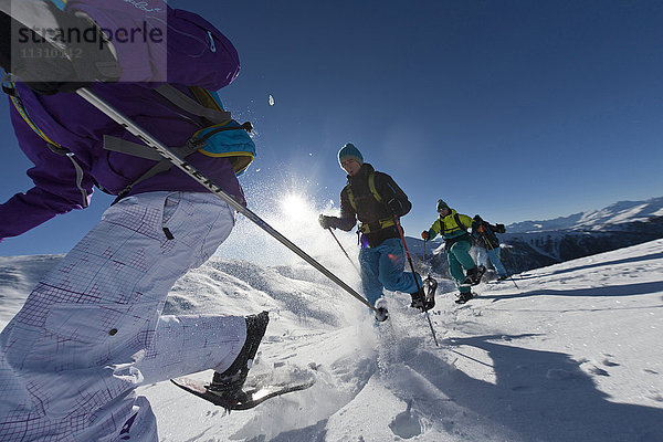 Schneeschuh  Gruppe  Schneeschuhlaufen  Schneeschuhwandern  Innerkrems  Österreich  Kärnten  Sport  Winter