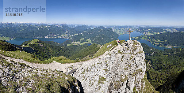 Österreich  Oberösterreich  Salzkammergut  Seen  Landschaft  Schafberg  See  Panorama