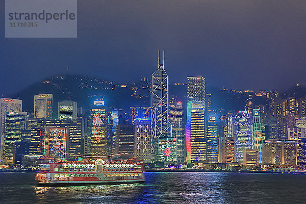 Hongkong Stadt  Hongkong Island Sonnenuntergang Skyline