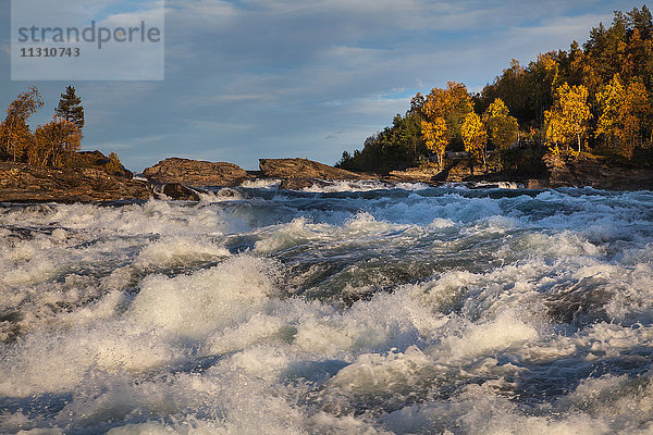 Europa  Fluss  Fluss  Herbst  Herbstfarben  Landschaft  Landschaft  Lappland  Malselfossen  Norwegen  Skandinavien  Wasser  Wasserfall