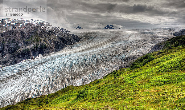 Exit Glacier  Gletscher  USA  Alaska  Alaska Peninsula  Landschaft  Landschaft  Eis  Natur  Gletscherzunge  Berge