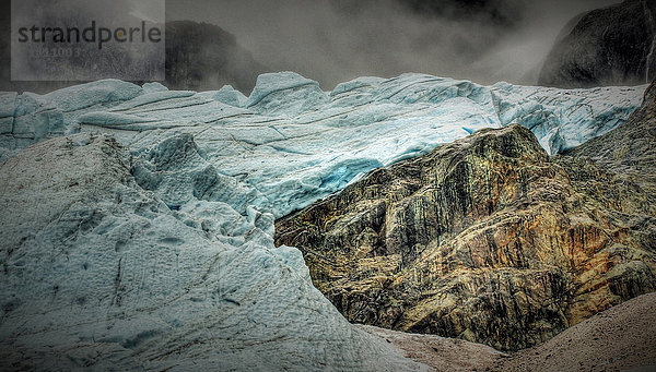 Milford  Milford Sound  Neuseeland  Südinsel  Fox Glacier  Gletscher  Dramatisch  Stimmung  Wolken  Seracs  blaues Eis  Eis