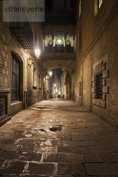 Spanien  Barcelona  Barri Gotic bei Nacht