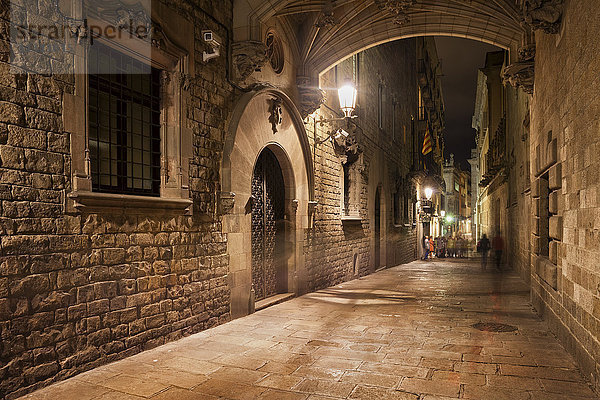 Spanien  Barcelona  Barri Gotic bei Nacht