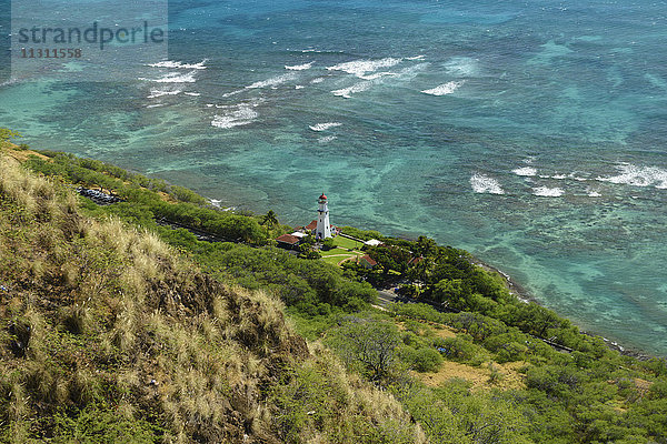 USA  Hawaii  Oahu  Honolulu  Diamond Head Strandpark-Leuchtturm