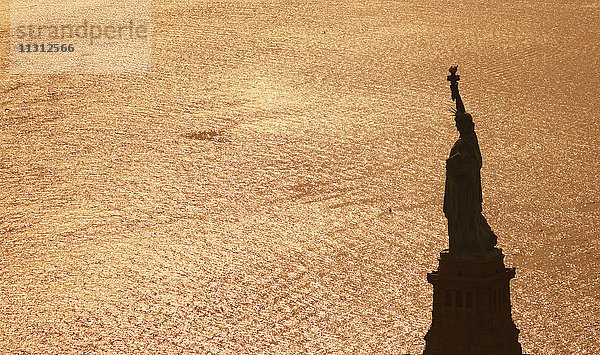 USA  New York City  Blick zur Freiheitsstatue von oben